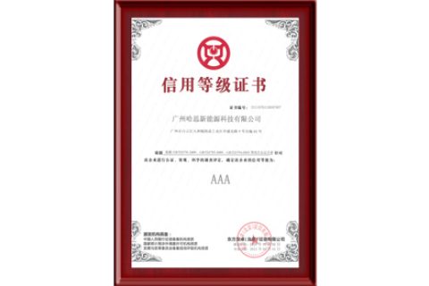 2020年獲得3A級(jí)企業(yè)信用等級(jí)證書